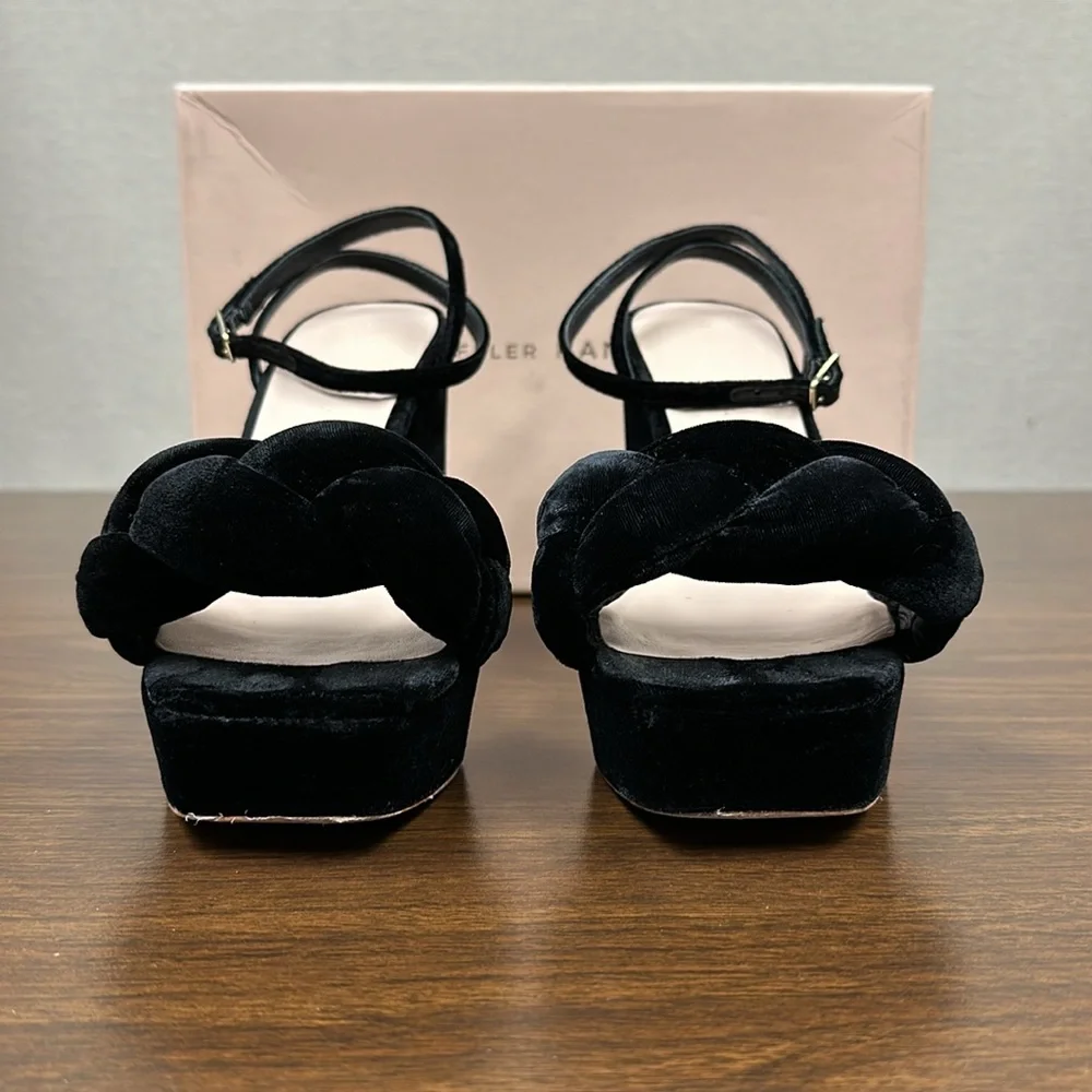 Loeffler Randall Fae Platform Sandal in Black Velvet - Picture 5 of 14